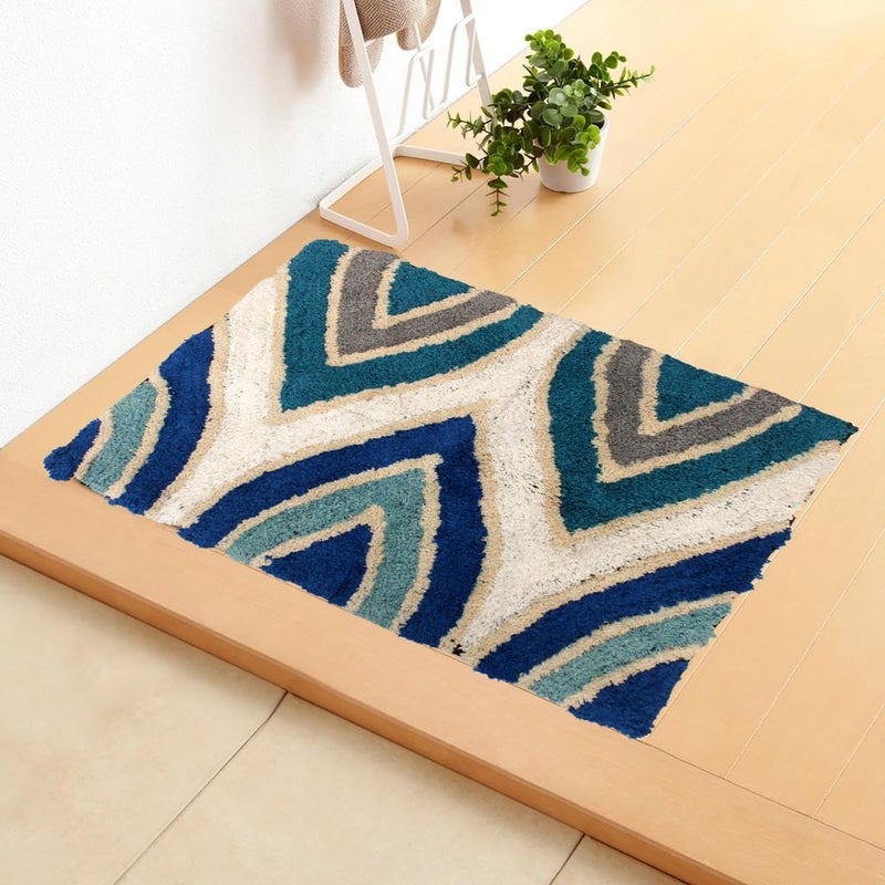 AAZEEM Abstract Cotton Door Rectangular Mat - 16"X24"|Green Color| - Image 2