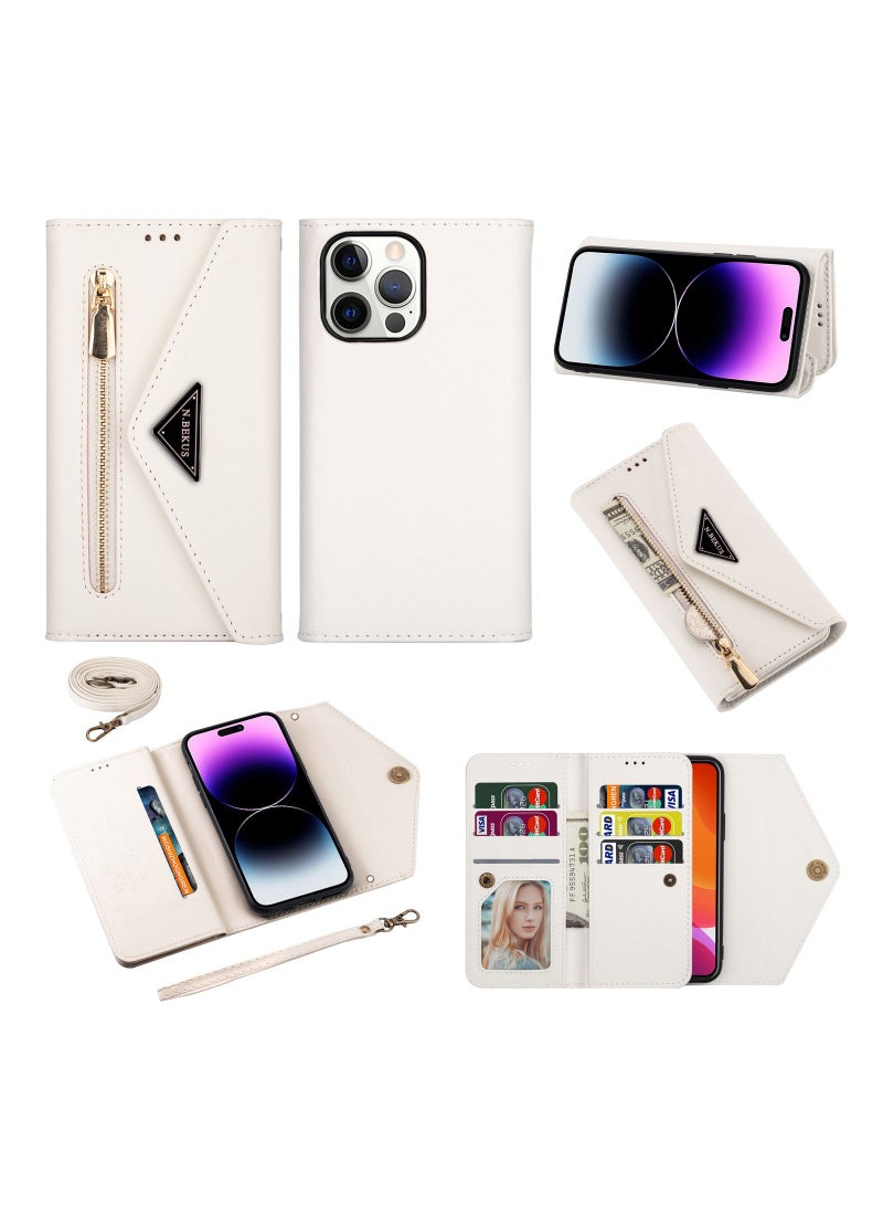 Suteni Flip Cover Leather Protective Hidden Card Slots Phone Case for iPhone - Image 3