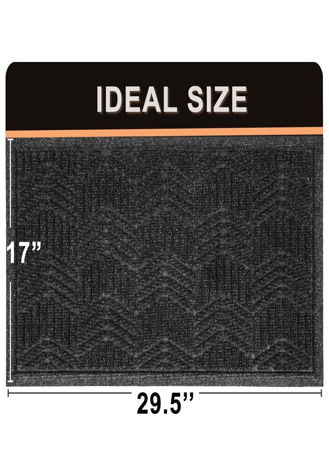 Mightree Outdoor Door Mat - Front Door Mat Outside Entrance, Muddy Dirt Resist Welcome Door Mats for Entryway, Muddy Shoes, Outside & Indoor 17"x29.5" Dark Grey - Image 2