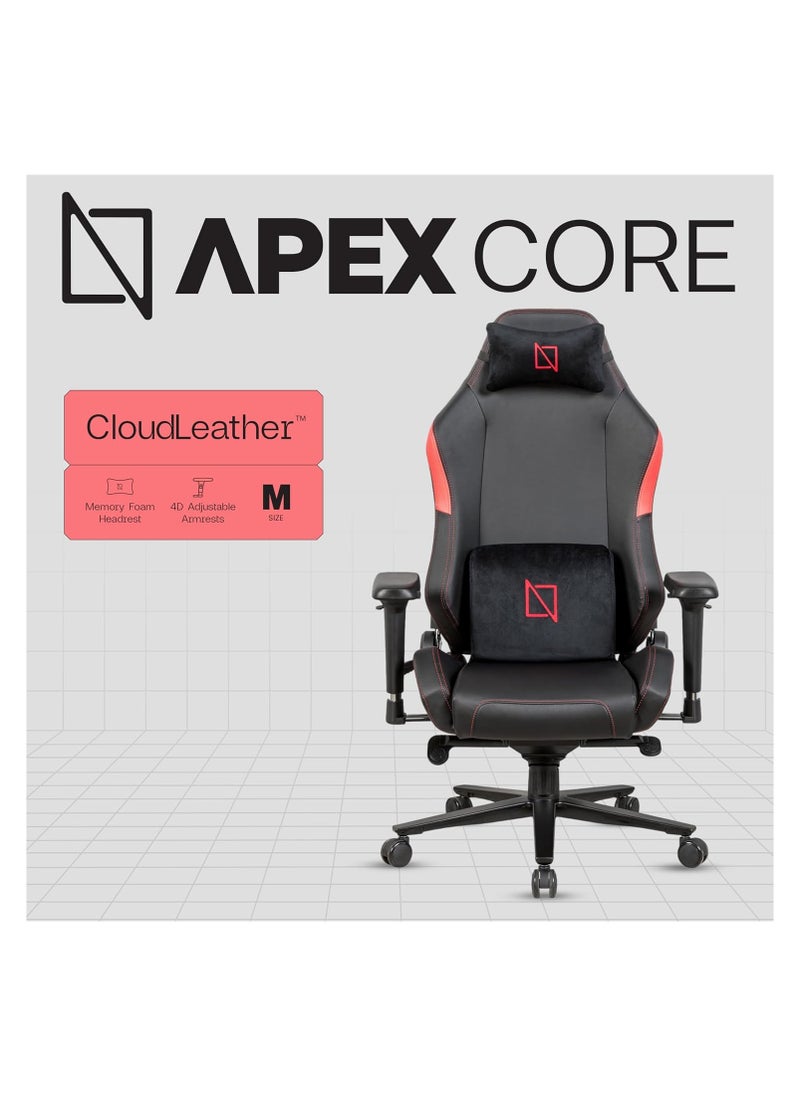 NAVODESK Navodesk APEX CORE Ergonomic Gaming Chair with Lumbar and Memory Foam Headrest Pillow Computer Gaming Chair with Armrest Cloud Leather RED  - Image 5