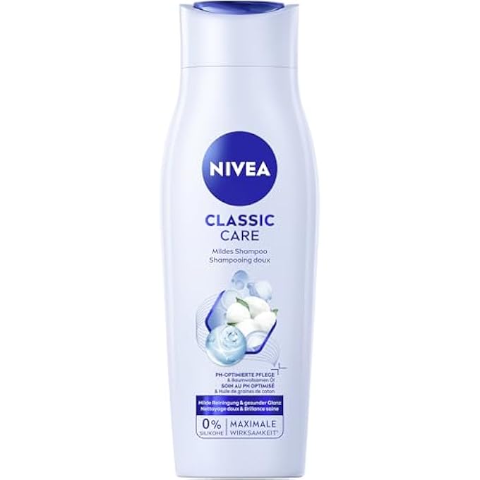 Nivea CLASSIC CARE SHAMPOO (250 ML), NOURISHING HAIR SHAMPOO WITH COTTONSEED OIL, EXTRA MILD CLEANSING CARE SHAMPOO FOR HEALTHY SHINE