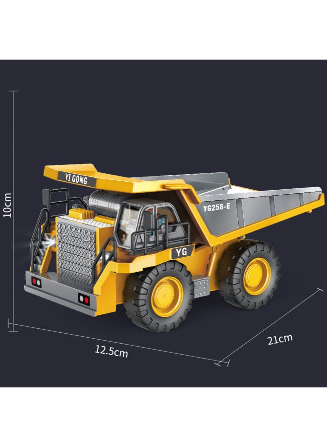 Large Remote Control Excavator Alloy Bulldozer Dump Truck Wireless Simulation Electric Engineering Toys 2.4g-Color:11-way Alloy Excavator-gray-Remote Control-Proportion:Standard-Single Rechargeable Battery - Image 5