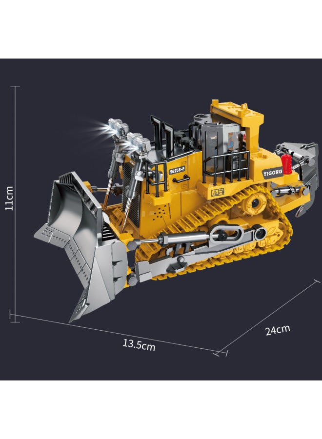 Large Remote Control Excavator Alloy Bulldozer Dump Truck Wireless Simulation Electric Engineering Toys 2.4g-Color:11-way Alloy Excavator-gray-Remote Control-Proportion:Standard-Single Rechargeable Battery - Image 4