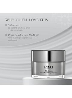 PRAI Beauty Platinum Firm & Lift Night Creme Antiaging And Hydrating Night Face Moisturizer For Women Hydrating And Revitalizing Night Cream Overnight Face Lotion 1.7 Oz  - Image 4