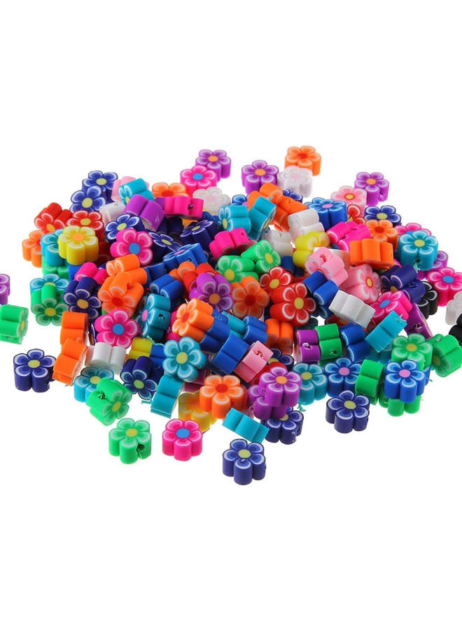 100 Pcs 10MM Flower Handmade Polymer Clay Beads, for Women Girls Jewelry Making DIY Charms Bracelet Necklace Hair Clip Accessories Handmade Craft (Flower) - Image 5