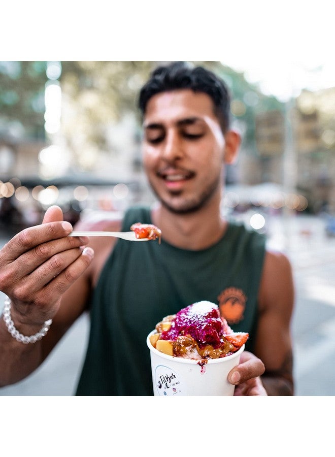 Romooa White Plastic Sundae Spoons Disposable Utensils Ice Cream Spoons Long Handle Spoon for Ice Cream, Milkshakes, Tea and Floats, Stirring Cocktails and Tall Iced Beverages (150 Pieces,18.4 cm/ 7.2 Inch) - Image 5