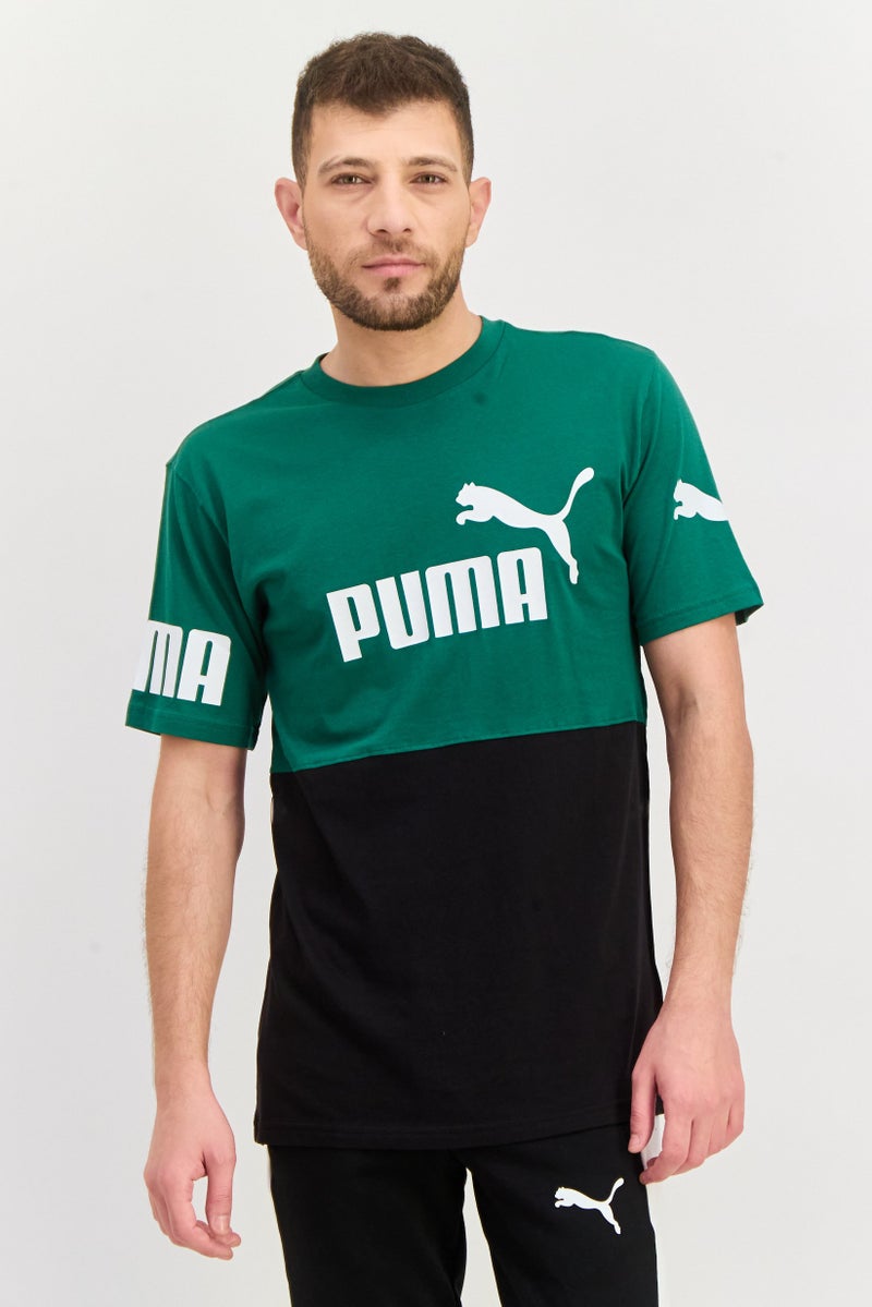 PUMA تي شيرت تدريب قصير الأكمام للرجال، أخضر - Image 1