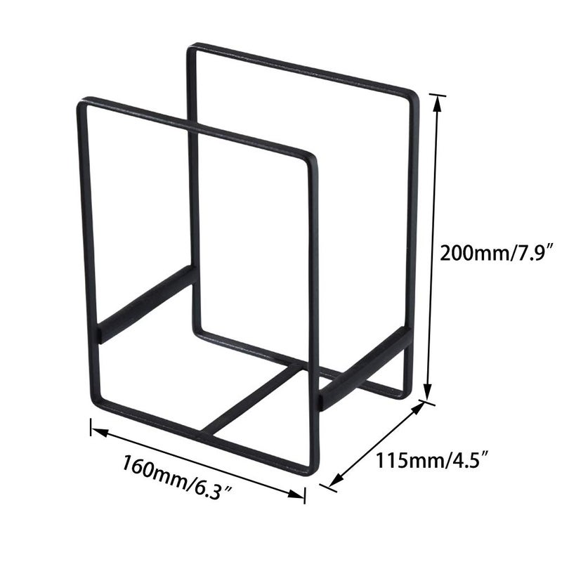 MINGFANITY 2PCS Plate Holders Organizer, Metal Dish Storage Dying Display Rack for Cabinet, Counter and Cupboard - Black - Image 2