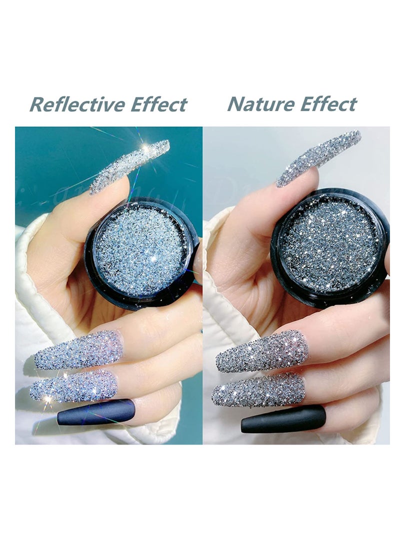 Generic - Holographic Chrome Nail Powder - Laser Synthetic Resin Pigment for Stunning Manicure Art (D) - Image 1