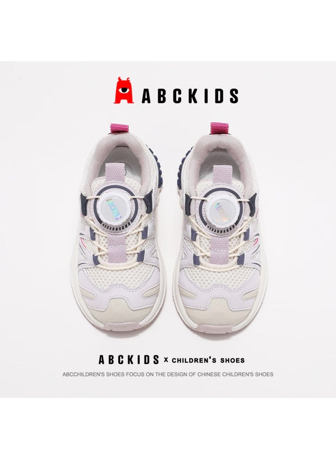 Abc Kids Children's Sports Shoes Autumn Kids Casual Boys Girls Outdoor Running Shoes 3534 White/rose Purple Size 33 - Image 3