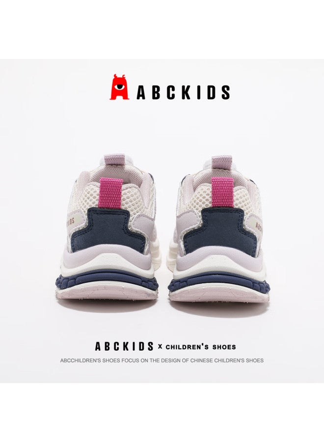 Abc Kids Children's Sports Shoes Autumn Kids Casual Boys Girls Outdoor Running Shoes 3534 White/rose Purple Size 33 - Image 4