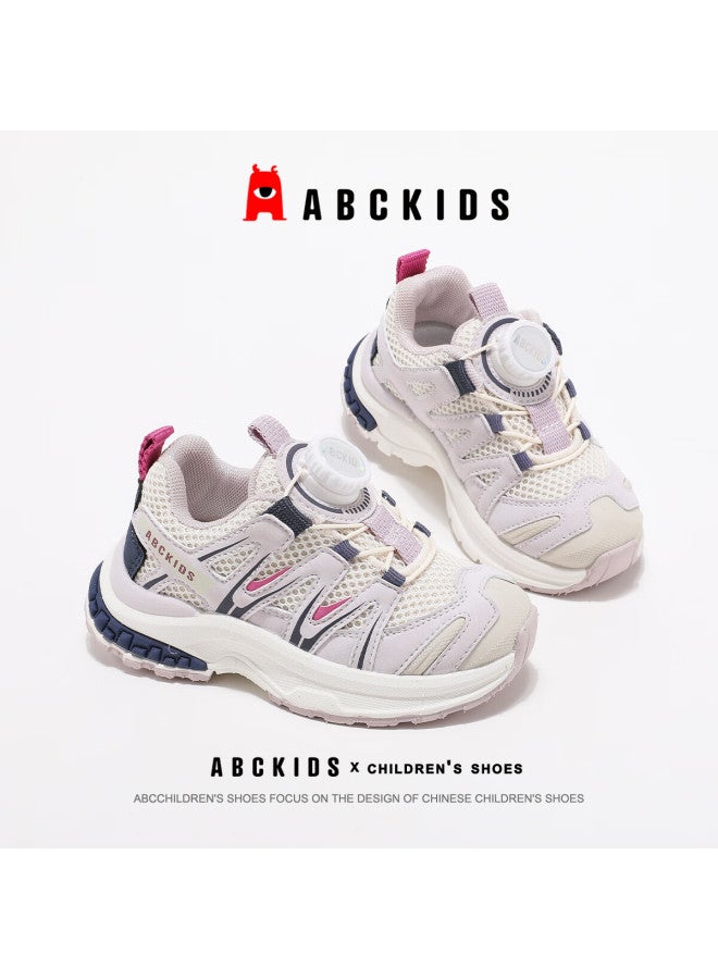 Abc Kids Children's Sports Shoes Autumn Kids Casual Boys Girls Outdoor Running Shoes 3534 White/rose Purple Size 33 - Image 2