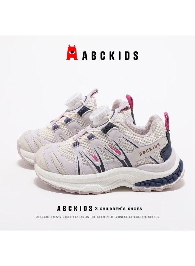Abc Kids Children's Sports Shoes Autumn Kids Casual Boys Girls Outdoor Running Shoes 3534 White/rose Purple Size 33 - Image 1