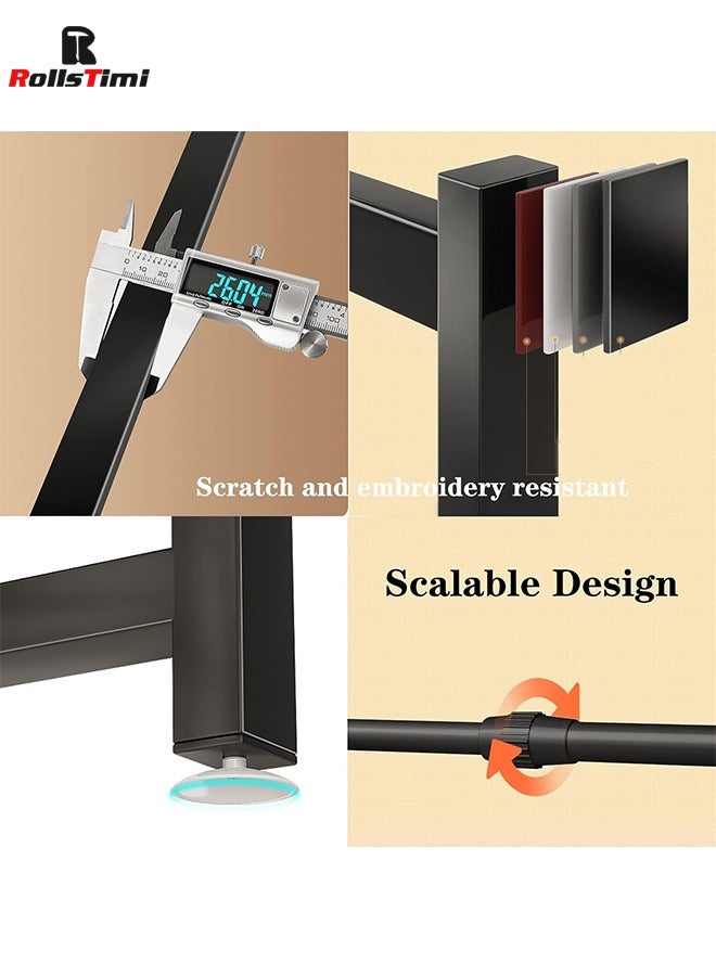 RollsTimi  2-Tier Dish Drying Racks, Dish Drainer Carbon Steel Dish Rack Sink Organizer Stand Shelf For Kitchen Counter Organizer Storage,With Cutlery Rack, Hook, Drain Rack Large Kitchen,Black - Image 5