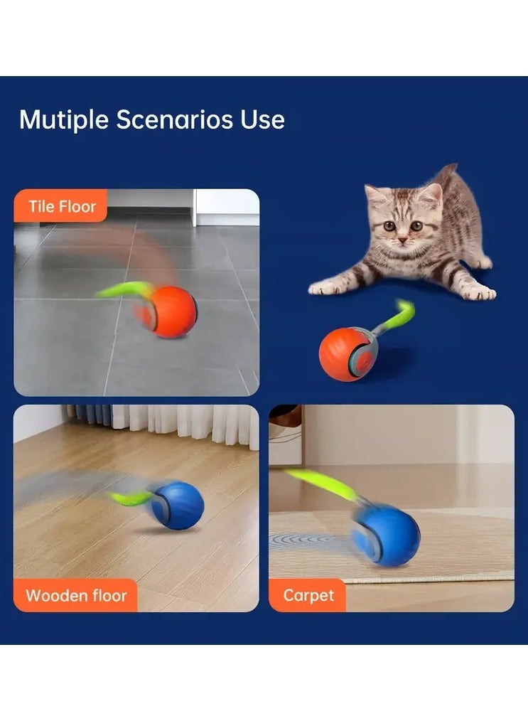 Goolsky Interactive Cat Teaser Toy, Rechargeable Silicone Ball with USB Charging, Striped Pattern, Includes Multiple Accessories & Replaceable Tail, Suitable for All Breeds, 36V Max Voltage - Image 3