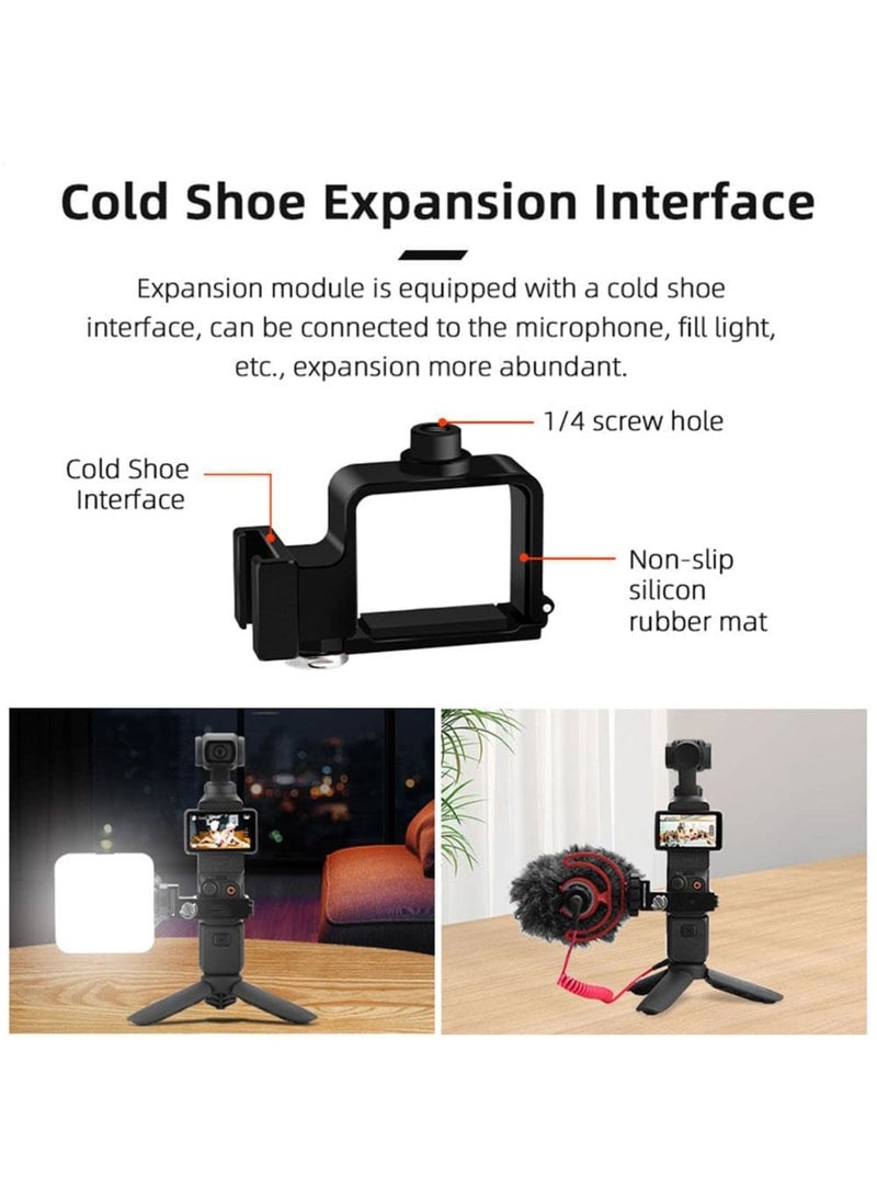 SYOSI Camera Expansion Adapter, Extension Frame Adapter for DJI Osmo Pocket 3, Aluminum Alloy Extension Bracket, Camera Adapter Bracket Fixed Bezel Holder, Bicycle Stand for DJI Pocket 3 Adapter Mount - Image 5