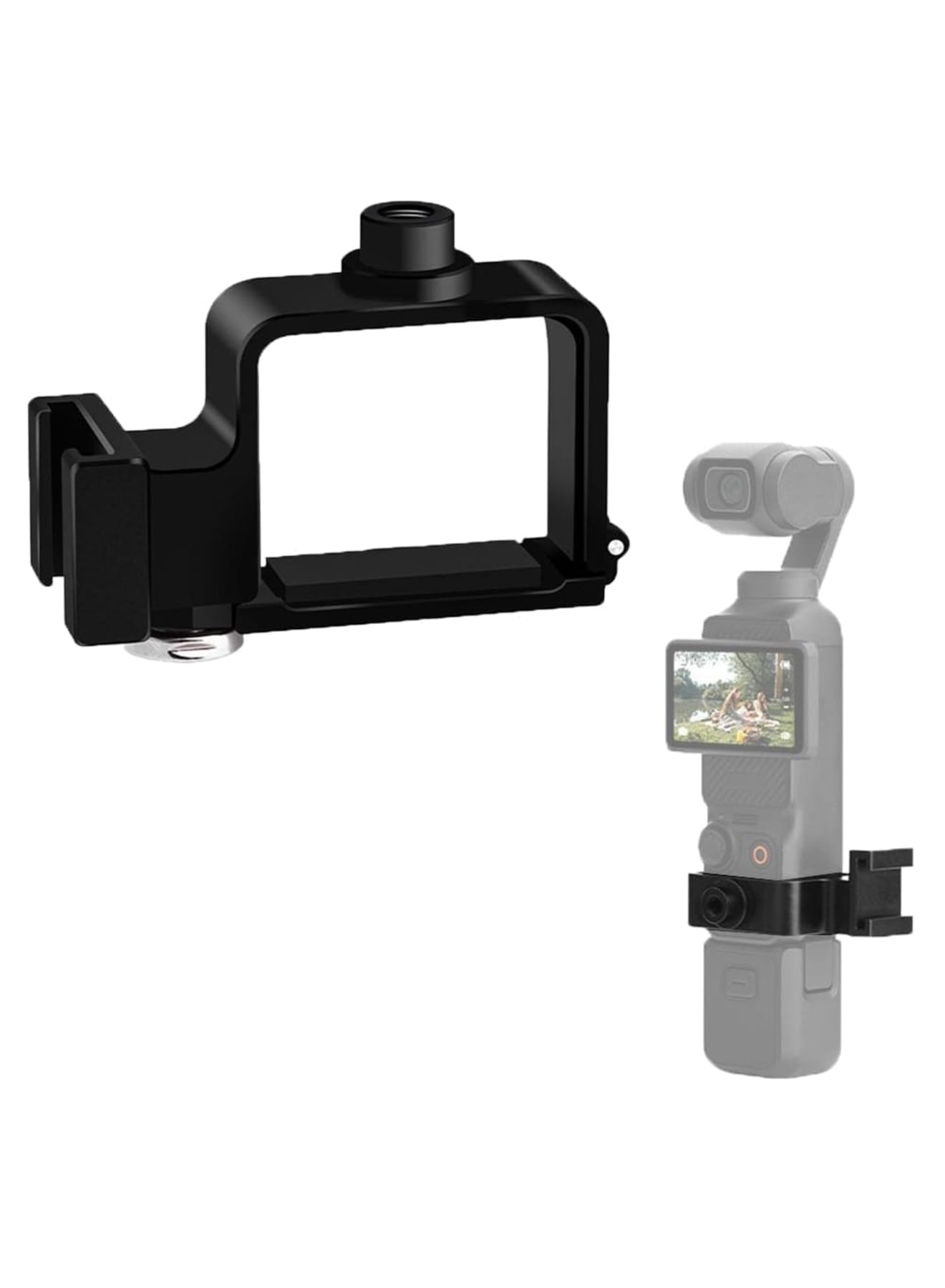 Camera Expansion Adapter, Extension Frame Adapter for DJI Osmo Pocket 3, Aluminum Alloy Extension Bracket, Camera Adapter Bracket Fixed Bezel Holder, Bicycle Stand for DJI Pocket 3 Adapter Mount