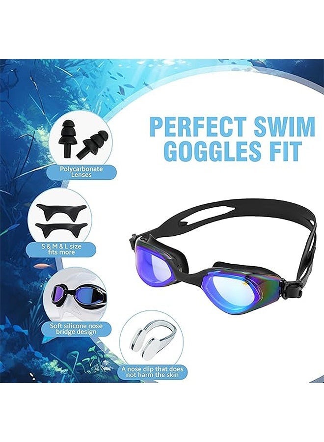 SahlTech 5-in-1 Unisex Swimming Set | Anti-Fog UV Protection Goggles with Swim Cap, Earplugs, Nose Clip & Case | Complete Swimming Equipment for Men & Women - Image 2