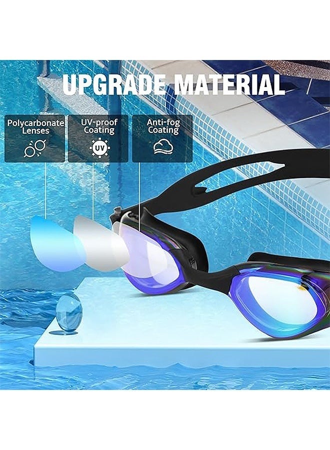 SahlTech 5-in-1 Unisex Swimming Set | Anti-Fog UV Protection Goggles with Swim Cap, Earplugs, Nose Clip & Case | Complete Swimming Equipment for Men & Women - Image 3