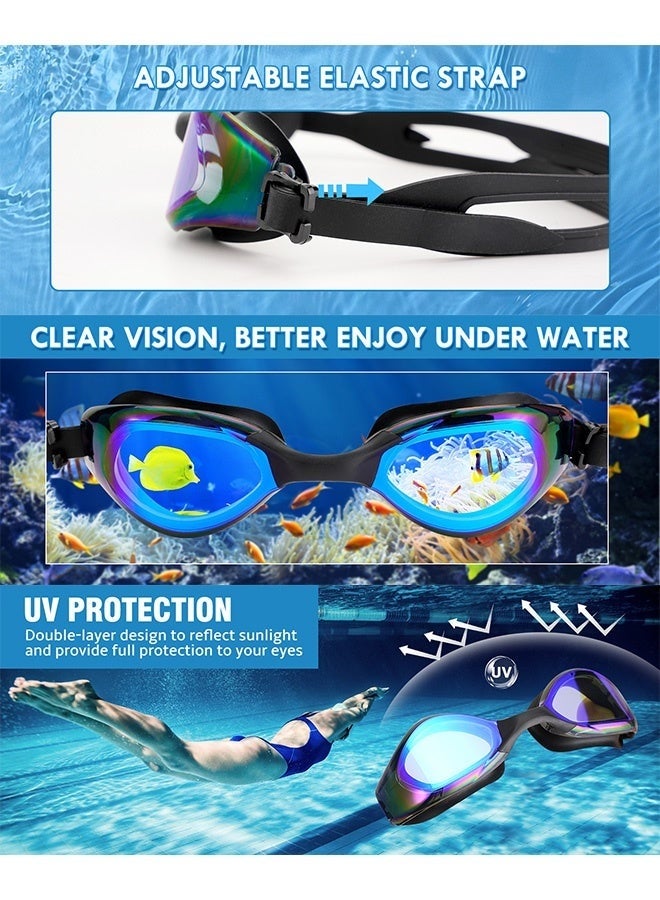 SahlTech 5-in-1 Unisex Swimming Set | Anti-Fog UV Protection Goggles with Swim Cap, Earplugs, Nose Clip & Case | Complete Swimming Equipment for Men & Women - Image 4