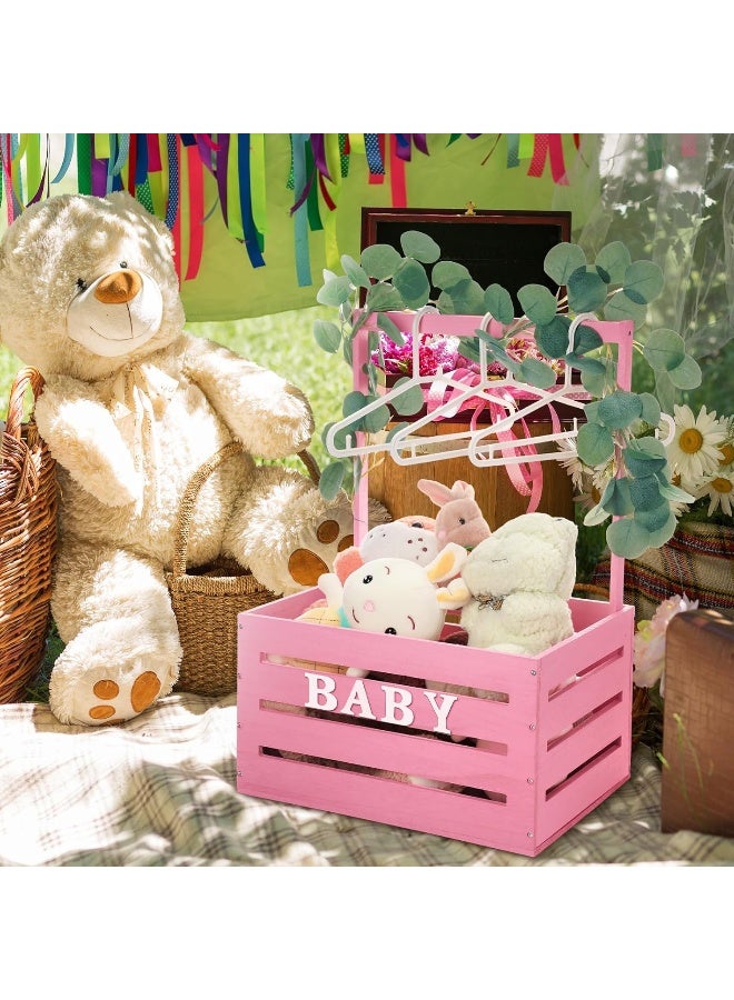 Barydat صندوق باري دات الخشبي الكبير لحفلات استقبال المواليد مع مقبض وزينة إكليل - Image 5