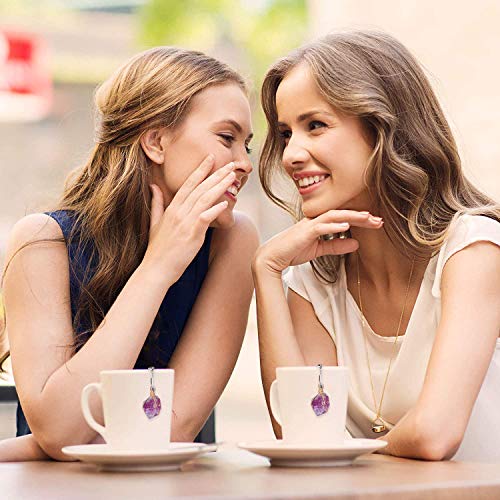 NSTaygate Taygate Tea Strainers for Loose Tea Fine Mesh Tea Ball Full Wire Wrap Raw Stone Pendant Natural Healing Chakra Crystals Gifts for Women (Amethyst) - Image 4