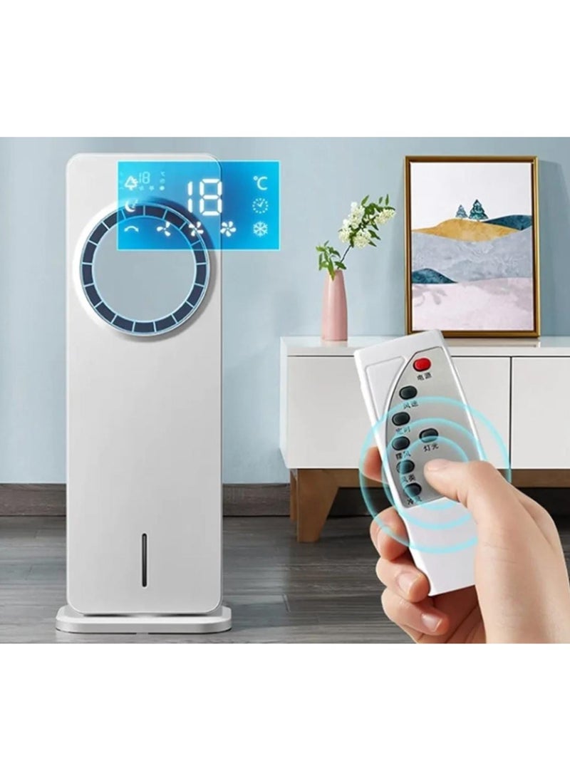 Generic - Portable Air Cooler Humidifier with 4 Modes, 3-Speed Fan, LED Display, 12-Hour Timer, 3.5L Water Tank, 80W Powerful Cooling – Quiet Bladeless Air Cooler for Home, Office & Bedroom Summer Use | 2 Ice Box Included - Image 1