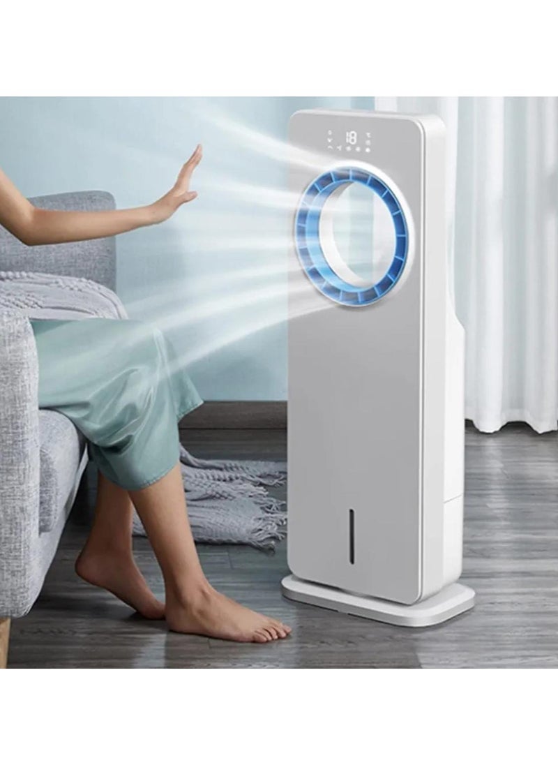 Generic - Portable Air Cooler Humidifier with 4 Modes, 3-Speed Fan, LED Display, 12-Hour Timer, 3.5L Water Tank, 80W Powerful Cooling – Quiet Bladeless Air Cooler for Home, Office & Bedroom Summer Use | 2 Ice Box Included - Image 1