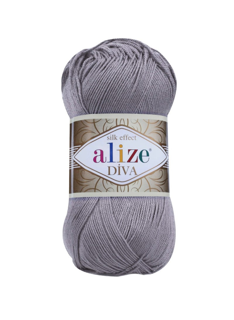 ALIZE Diva Silk Acrylic Yarn 348 Grey