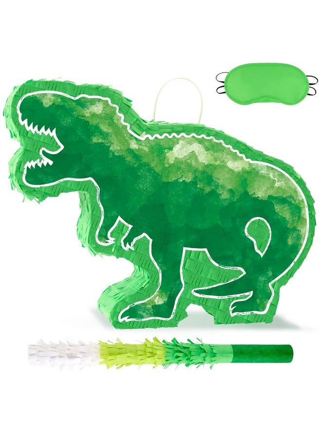 ويرنساي بينياتا ديناصور من WERNNSAI - بينياتا ديناصور بألوان مائية خضراء مع عصا وعصابة للعينين لحفلات أعياد الميلاد للأطفال وأنشطة الفصل الدراسي وديكور حفلات بطابع الديناصورات (16.9 بوصة × 12.9 بوصة) - Image 1
