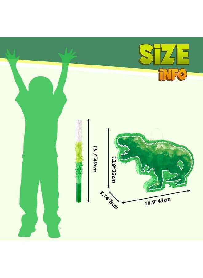 ويرنساي بينياتا ديناصور من WERNNSAI - بينياتا ديناصور بألوان مائية خضراء مع عصا وعصابة للعينين لحفلات أعياد الميلاد للأطفال وأنشطة الفصل الدراسي وديكور حفلات بطابع الديناصورات (16.9 بوصة × 12.9 بوصة) - Image 2