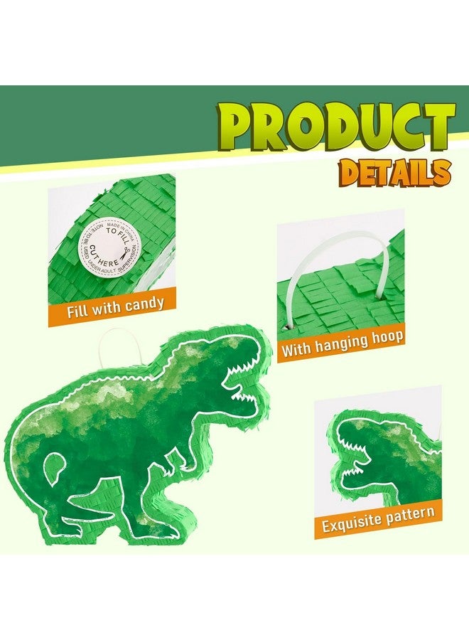 ويرنساي بينياتا ديناصور من WERNNSAI - بينياتا ديناصور بألوان مائية خضراء مع عصا وعصابة للعينين لحفلات أعياد الميلاد للأطفال وأنشطة الفصل الدراسي وديكور حفلات بطابع الديناصورات (16.9 بوصة × 12.9 بوصة) - Image 3