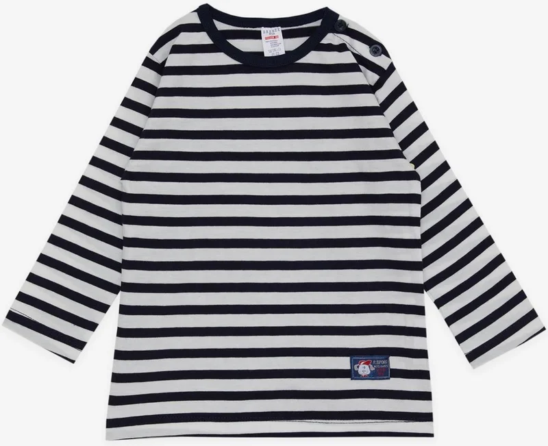 بريز Breeze Baby Boy Long Sleeve T-Shirt with Patchwork Hat Puppy Printed 9 Months-3 Years, Navy Blue