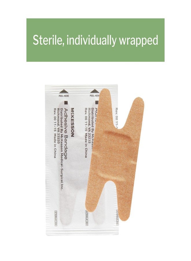 McKesson Adhesive Bandages, Sterile, Fabric Knuckle, 1 1/2 in x 3 in, 100 Count, 1 Pack - Image 5