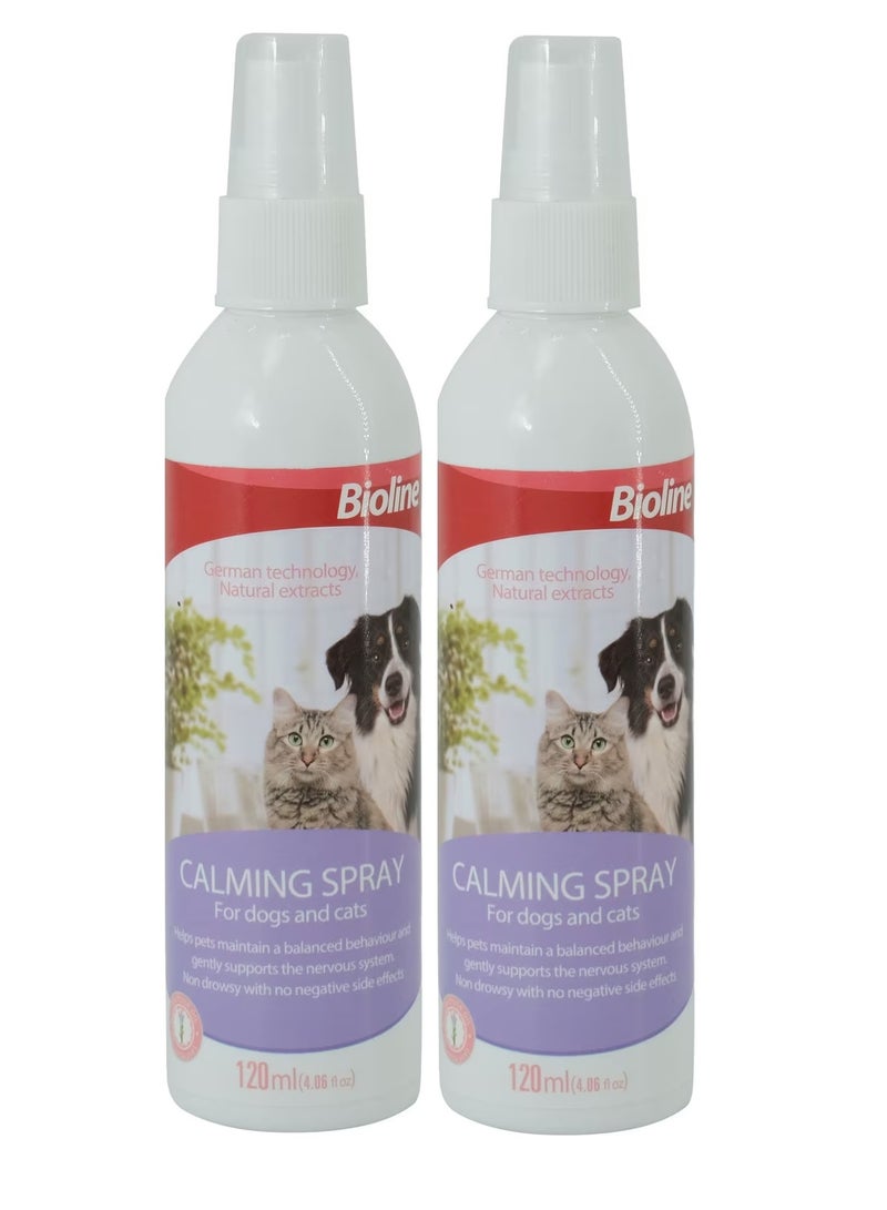 Bioline بخاخ مهدئ للقطط والكلاب 2X120 مل - Image 1
