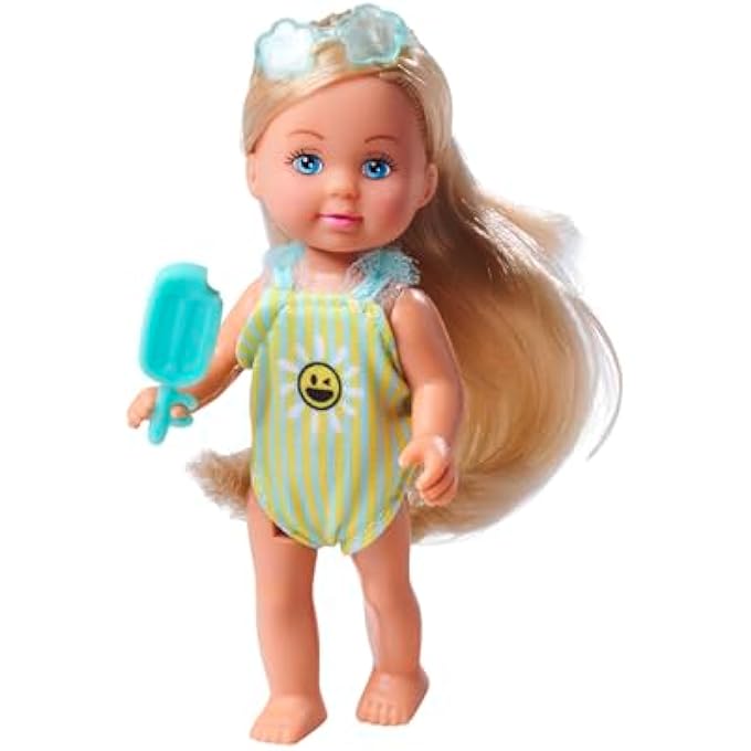 EVI LOVE TRAVEL, 2 ASSORTED COLOURS, ONLY ONE ITEM DELIVERED RANDOM SELECTION, TOY DOLL IN ROLLING SUITCASE, SHE WEARING A SWIMSUIT WITH RUFFLES INCLUDING SUNGLASSES AND ICE CREAM, 12 CM - Image 2