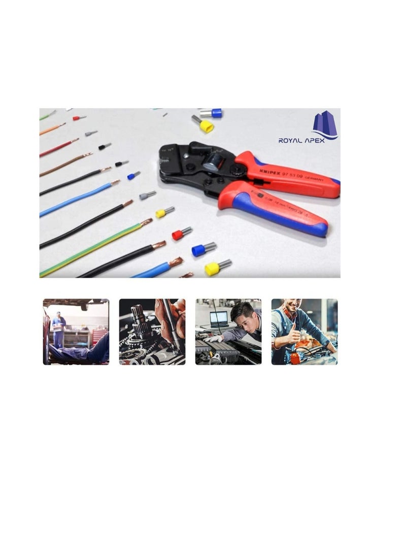 الحلقة الطرفية المعزولة كتلة الحبل نهاية سلك موصل أنبوبي كابل تجعيد كهربائي العروات كابل تجعيد كابل المحطة الطرفية حزمة لتوصيل الأسلاك حزمة من 100 2.5 مم E2508 الأزرق - Image 3