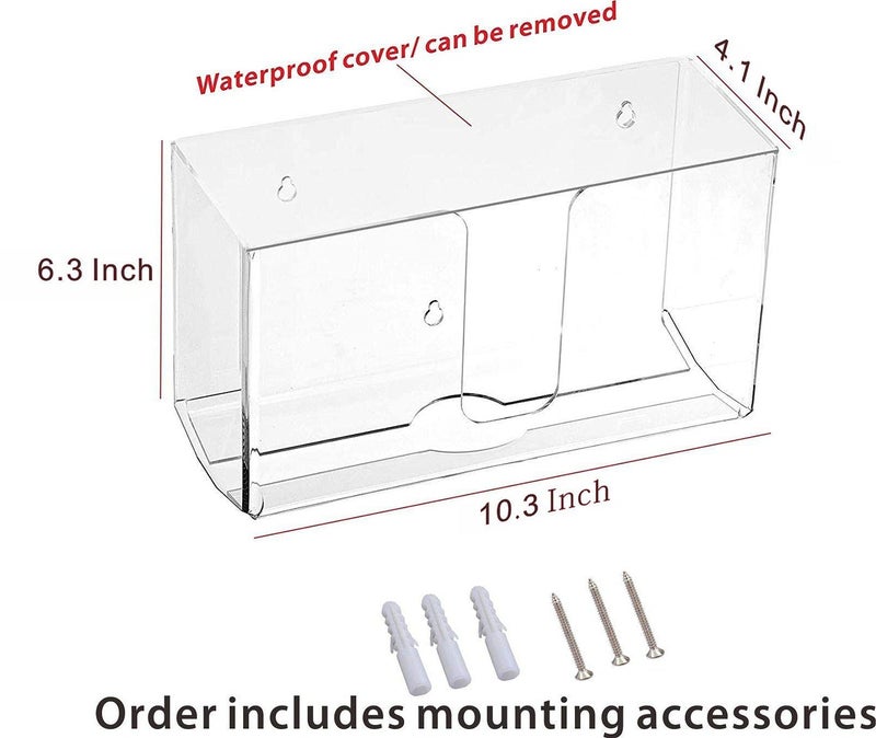 Cq acrylic Wall Mount Paper Towel Dispenser with Lid,Clear Folded Paper Towel Holder for Bathroom Toilet and Kitchen,Suitable for Z-fold, C-fold or Multi-Fold Paper Towels,Pack of 1 - Image 2