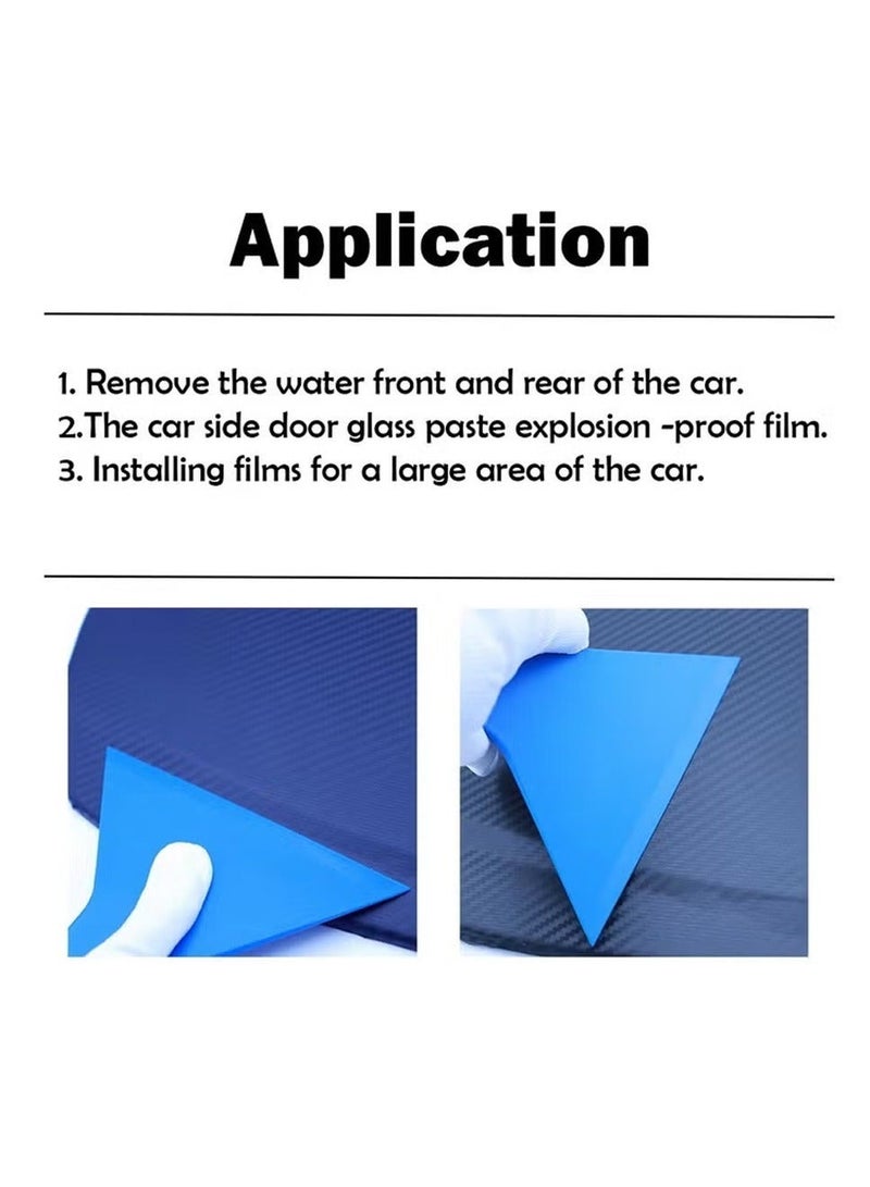 Car Wrap Squeegee Tool Soft PP Vinyl Film Applicator Scraper Window Tint Installation Tool Bubble Remover Decal Sticker Smoothing Blade PPF Wrapping Tool Water Wiper Edge Cleaner Automotive Film Mounting Accessory 14x17cm Blue - Image 5