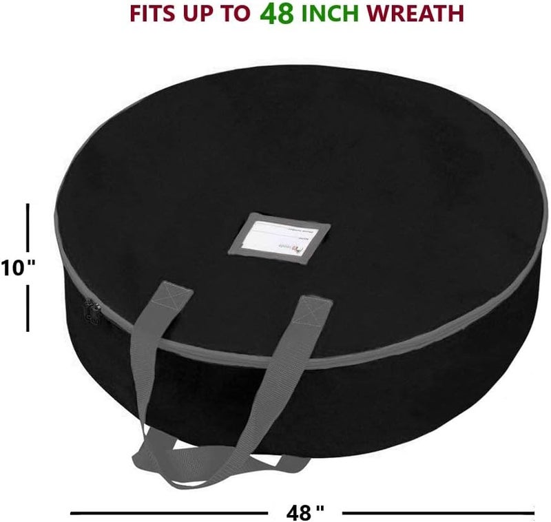 Primode Heavy Duty Christmas Wreath Storage Bag 48" - Handles Made Of Durable 600D Oxford Polyester Material Storage Bag Extra Large 48” Holiday Wreaths Container (Black) - Image 4