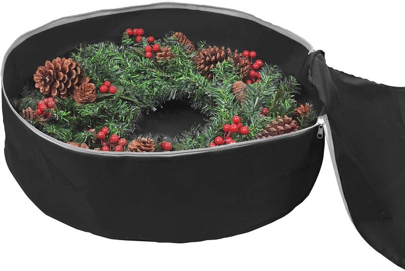 Primode Heavy Duty Christmas Wreath Storage Bag 48" - Handles Made Of Durable 600D Oxford Polyester Material Storage Bag Extra Large 48” Holiday Wreaths Container (Black) - Image 5
