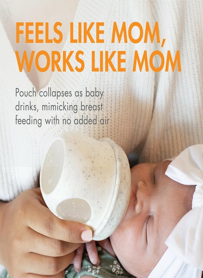 BOON حقيبة زجاجات الأطفال القابلة لإعادة الاستخدام من بون نورش - حلمة تدفق بطيء - حقيبة زجاجة سيليكون وحلمة - مستلزمات تغذية الأطفال - بقع - 0-3 أشهر - 3 قطع - 4 أونصات - Image 4