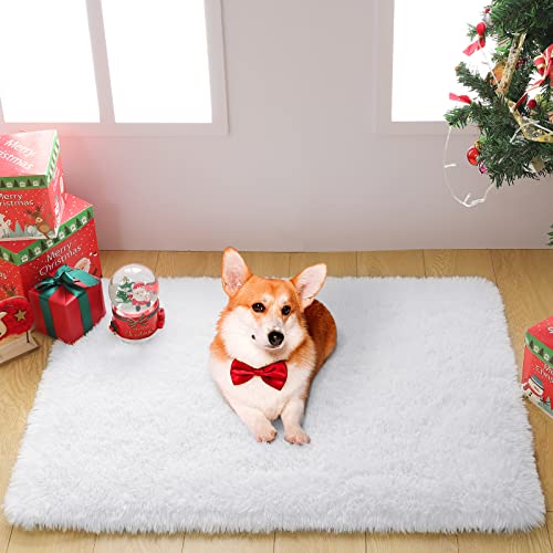 Merelax Soft Modern Indoor Shaggy Area Rug for Bedroom Livingroom Dorm Kids Room Home Decorative, Non-Slip Plush Fluffy Furry Fur Rugs Comfy Nursery Accent Floor Carpet 2x3 Feet, White - Image 4