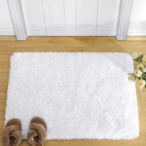Merelax Soft Modern Indoor Shaggy Area Rug for Bedroom Livingroom Dorm Kids Room Home Decorative, Non-Slip Plush Fluffy Furry Fur Rugs Comfy Nursery Accent Floor Carpet 2x3 Feet, White - Image 2
