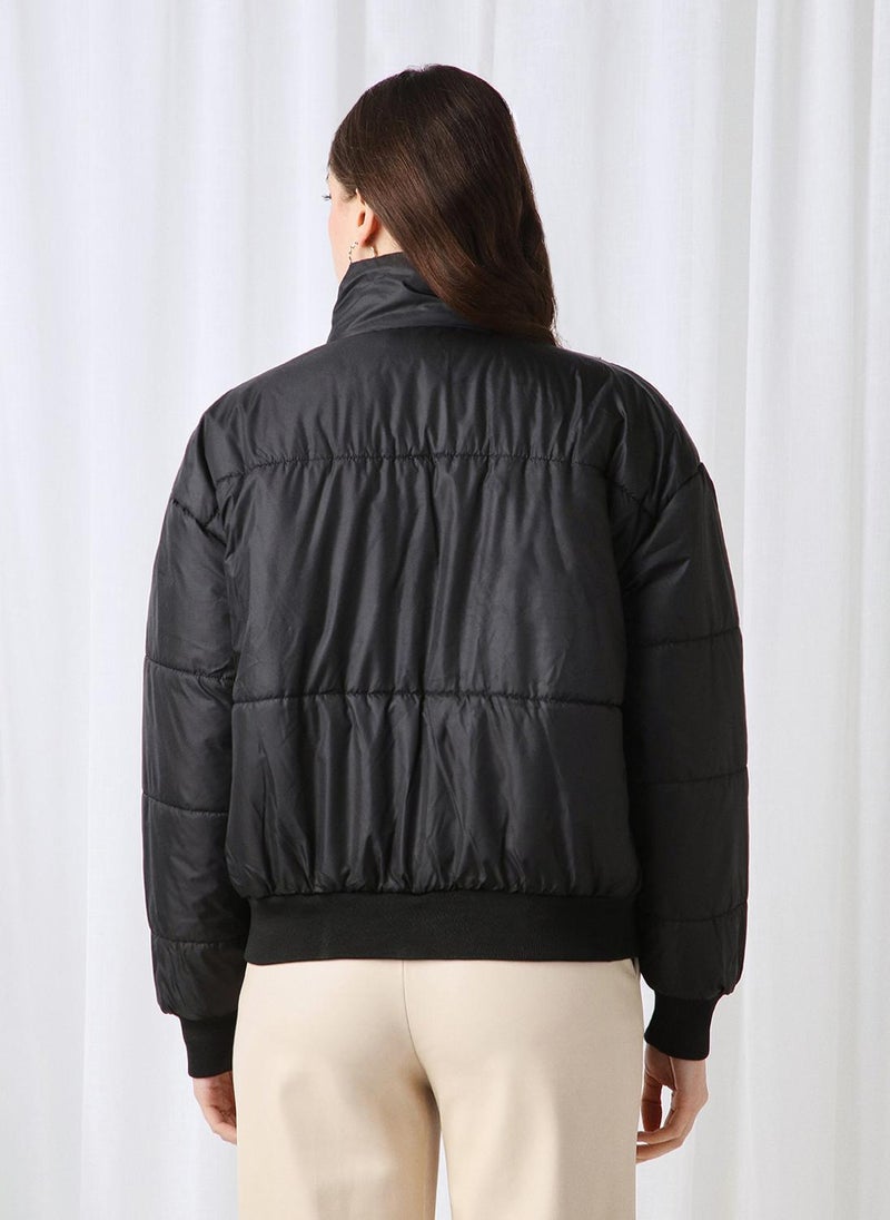 Globus Women's Jacket Black Casual with Mock Collar and Utility Pockets - Image 4