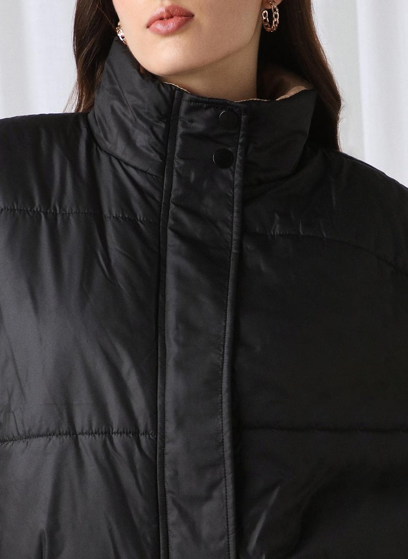 Globus Women's Jacket Black Casual with Mock Collar and Utility Pockets - Image 5