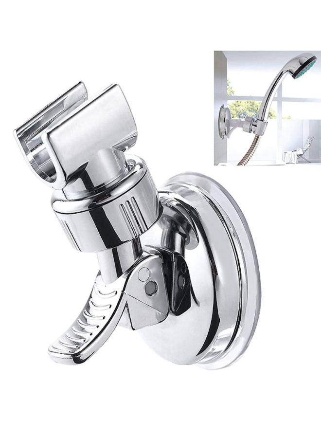 NIBEMINENT Adjustable Chrome Finish Shower Head Holder Silver 8x3x72cm - Image 3