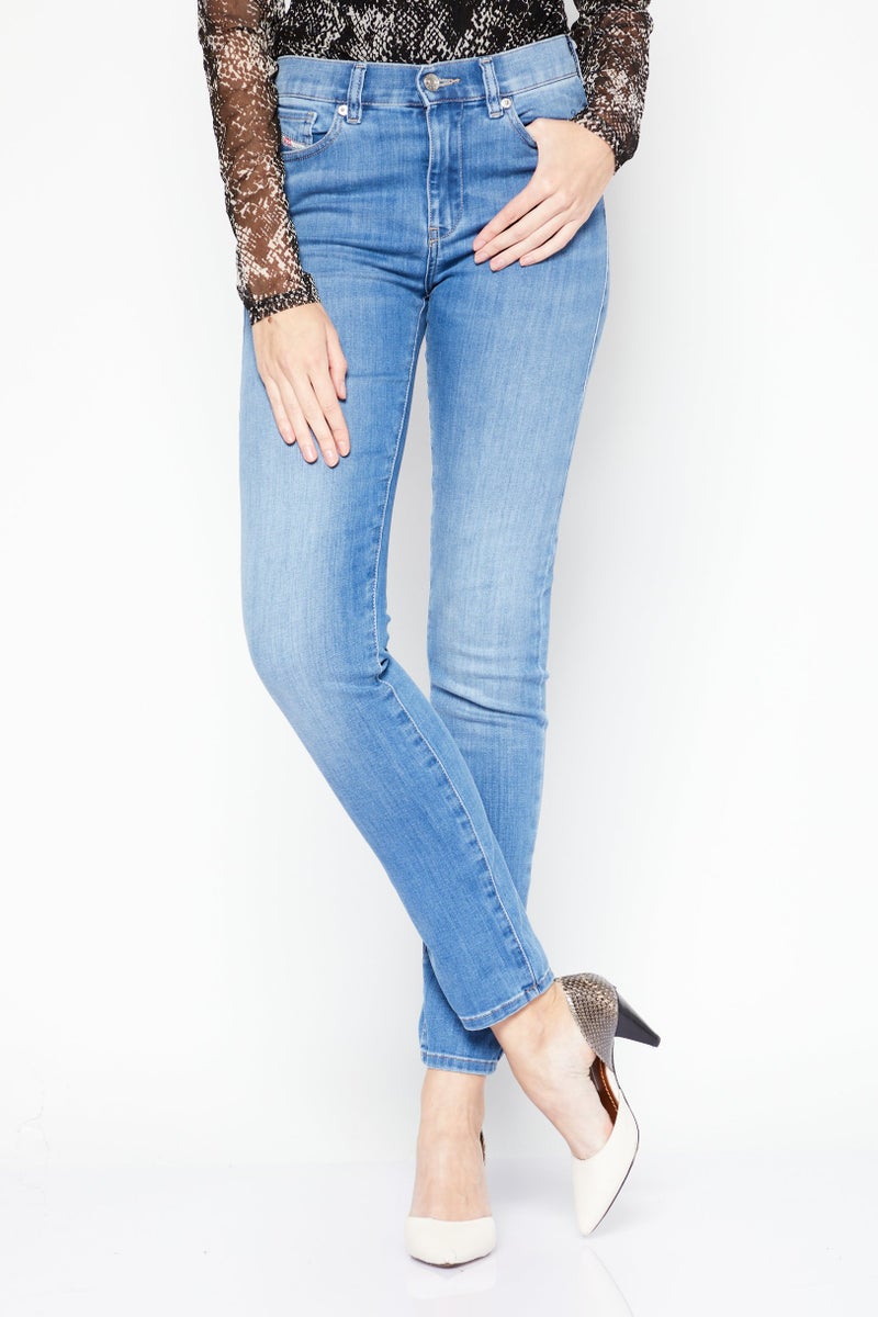 DIESEL جينز نسائي د-رويسين سوبر سكينى قابل للتمدد، أزرق - Image 1