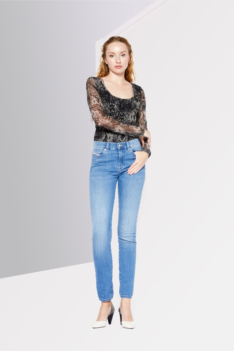 DIESEL جينز نسائي د-رويسين سوبر سكينى قابل للتمدد، أزرق - Image 2