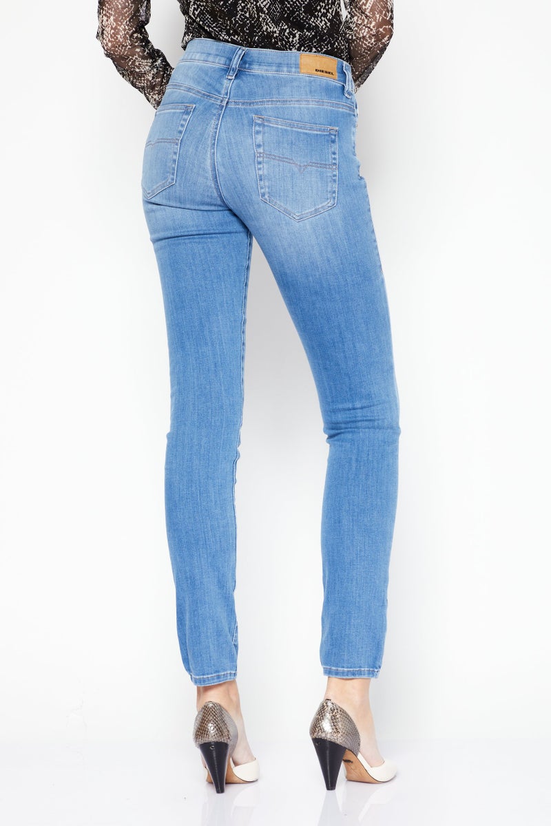 DIESEL Women D-Roisin Supper Skinny Wash Stretchable Denim, Blue - Image 4